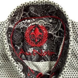 Au Noir mens shirts 1 black white design small EUC modern Metro